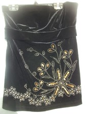 Vintage Black Skirt Sequin Accents Weather Vane Size Large Polyester