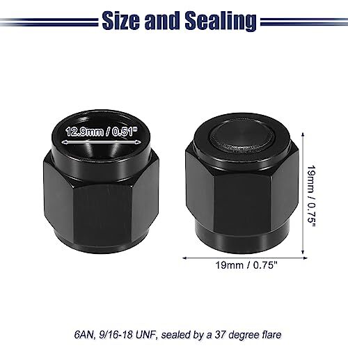 6an An6 W/T O-Ring ORB Female Flare Fitting CAP Blanking Plug Block