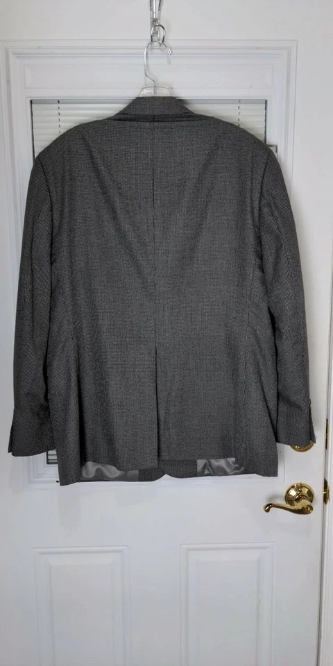 Jaqueta esportiva masculina blazer de dois botões preta e cinza Statements tamanho 44 curta - Imagem 2 de 4