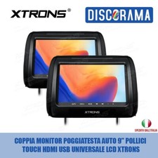 COPPIA MONITOR POGGIATESTA  AUTO 9" POLLICI TOUCH HDMI USB UNIVERSALE LCD XTRONS
