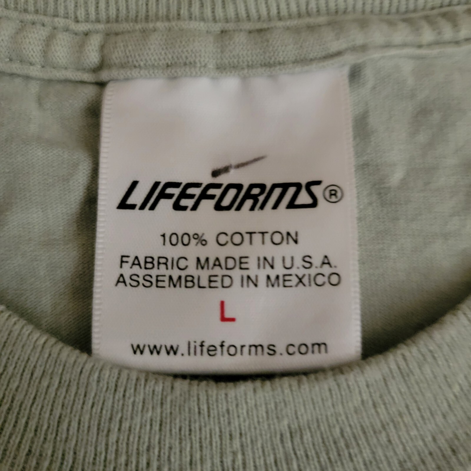 Lifeforms T-shirt Large Mens Fisherman Fishing Double Sided Shirt Outdoor Green 