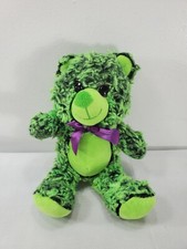 10" Green Black Glitter Eyes Teddy Bear Plush Stuffed Animal