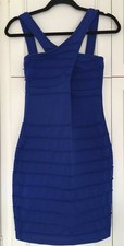Ladies Royal Blue Bodycon style Dress Size M UK 10