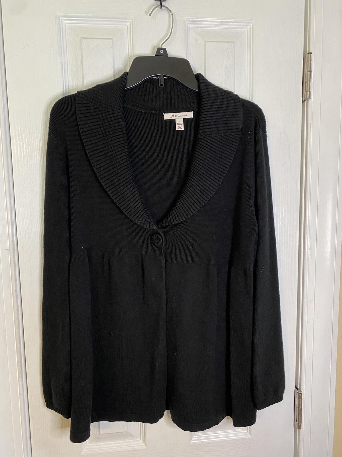 JM collection large black One button cardigan - image 1