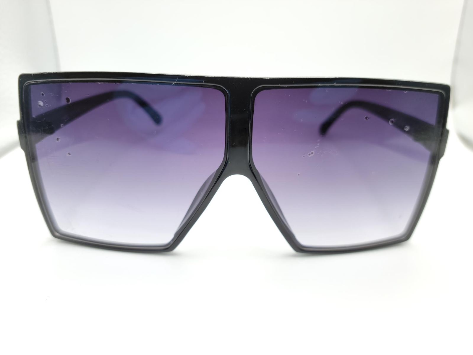 Womens Rectangular Shield Sunglasses - Black - image 1