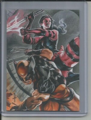 2024 WOLVERINE ( Superhero ) 1/1 MASTERPIECE ART SKETCH CARD ARTIST SIGNED