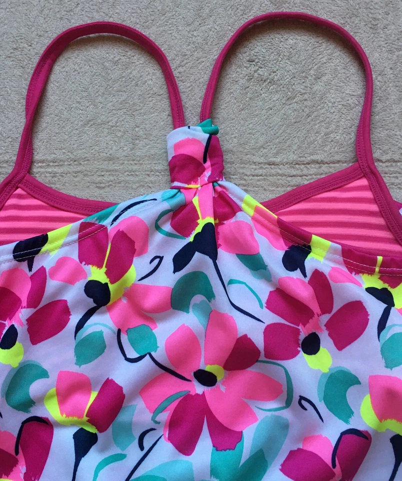 Pantalones cortos para niñas Gymboree GymGo, camiseta sin mangas doble, chaqueta moteada, talla 10-12, rosa Foto 4 de 4