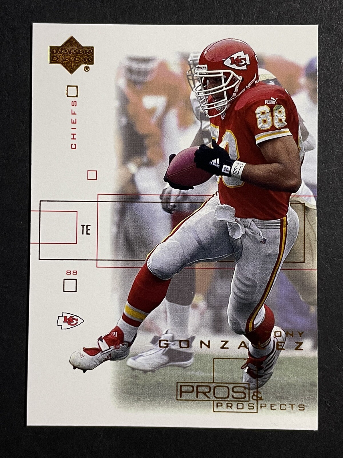 2001 Upper Deck Pros And Prospects Tony Gonzalez Card - Kansas City Chiefs