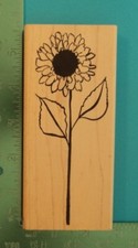 DeNami Design Large LONG STEMMED FLOWER Rubber Stamp Summer Garden