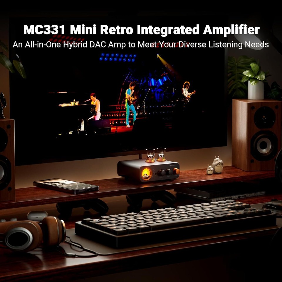 Fosi Audio MC331 All in ONE Amplifier Tube DAC 2CH Home Audio Stereo ...