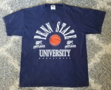 Vintage Penn State University Nittany Lions Blue Basketball T Shirt Size Large