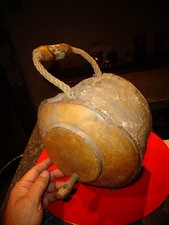 Ancien Tonneau Gourde Tonnelet Xilomorphe taillé tronc d'Arbre Bouleau Art Pop