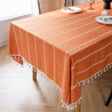 Vintage Tassel Tablecloth Dining Party Kitchen Dust Proof for Table Cloth Covers