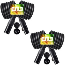 2 Sets - Premium 18 Gauge 25 Feet Speaker Cable Cords, XLR to XLR Mic Cables