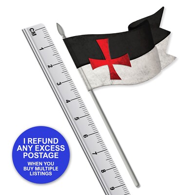 Mittelalterliche Tempelritter Festzug Flagge (Vinyl) Maßstab 1:32 Britains Stil
