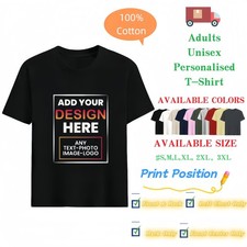 Personalized Customized T-Shirt with Photos,Text, and Logo Short-Sleeved T-shirt