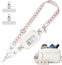 Clip and Go Strap for Phone with Wallet Crossbody Medium, Apricot