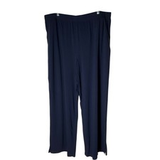 Denim Co. Pants Beach Jersey Wide-Leg Full-Length A593006 Blue Tall XL NEW
