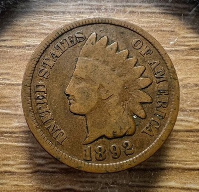1892 Indian Head Cent - Actual Coin Shown - Free Shipping & Tracking INV#103