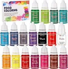 Food Colouring Liquid Set,18 Colors x 10ml Food Grade Food Dye Edible-Vibrant