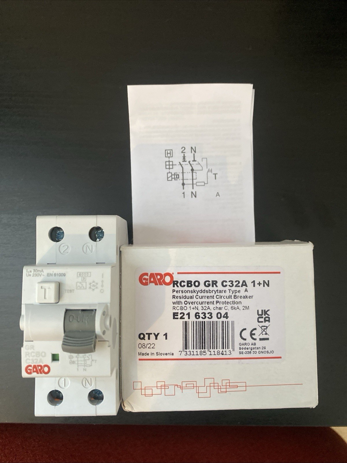 Garo Double Pole RCBO C32 1+N | eBay UK