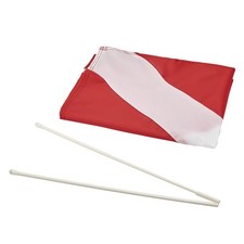 Dive Flag 20"x 24" with Removable Stiffening Pole for Scuba Diving Red