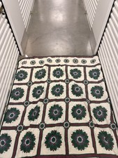 Vintage Lone Star Over Quilt Sheet Shams Cotton Green Red Cottage Core