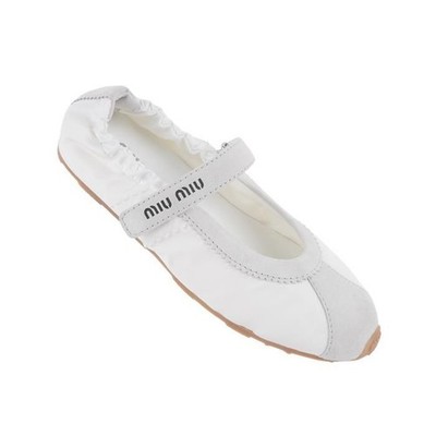 Miu Miu Technical Suede Plume Ballerina Schuhe 155525101 [U]
