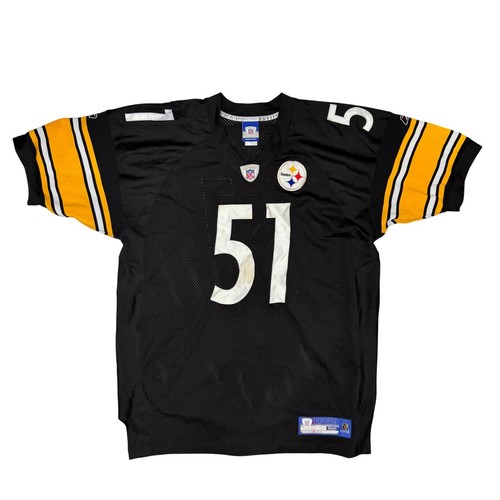 Reebok NFL Pittsburgh Steelers James Farrior 51 Stitched Jersey Mens 52 Black