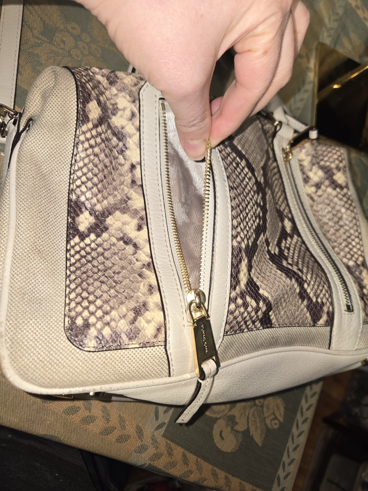 Michael Kors Python Embossed Julia Satchel Large … - image 20