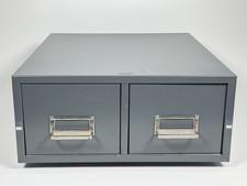 Vtg Globe-Weiss (Steelmaster) Double Drawer 4x6 Index Card Library File Cabinet
