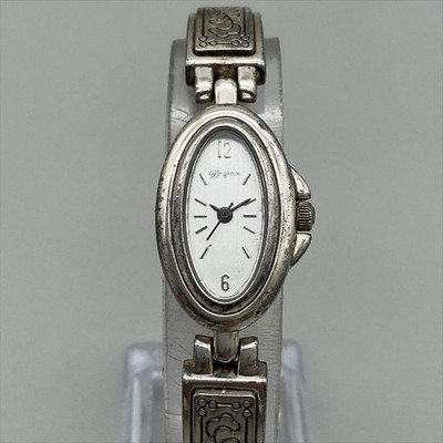 Brighton Biella Fiore Women Watch 19mm Silver Tone Oval Toggle New Battery 7''