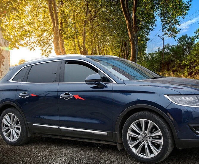 For Lincoln Nautilus MKX 16-23 Chrome Steel Exterior Side Door Bowl Cover 8X Foto 4 de 4