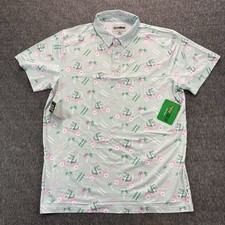 Tipsy Elves Golf Polo Shirt L Golf Cart Gator All Over Print Novelty Funny