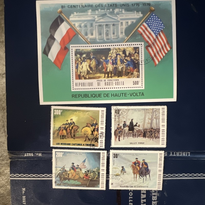 Upper Volta 1976 US Bicentennial CTO Used Stamps & 500F Sheet 30F-300F