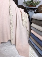 Merinowolldecke Wolldecke Merinowolle-Kaschmir Mix 140x200 cm Rosa (C)
