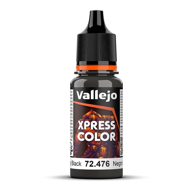 Vallejo 72476 Acrylic Gloss Black Paint, 18 ml - New