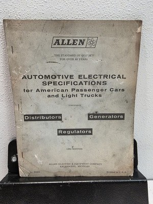 1964 Allen Automotive Electrical Specifications for American Cars & Trucks