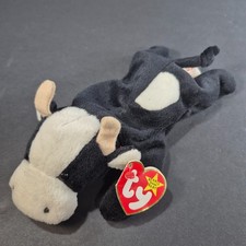 Ty Daisy Black White Cow Plush Stuffed Animal Beanie Baby 1993 tag 1994 Heart