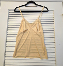 Vintage 70's Vanity Fair Women's Beige Camisole Lace Trim Adjustable Straps