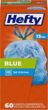 Hefty 13 Gallon Trash Bags Blue 60 Count Drawstring