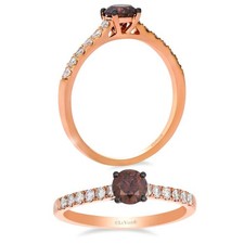 Le Vian 14K Rose Gold Engagement Ring 0.75 cts White Chocolate Diamond - Size 7