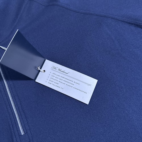 NEW Holderness & Bourne Men's 2XL Quarter Zip Navy Blue Golf Westland Pullover - Picture 5 of 7