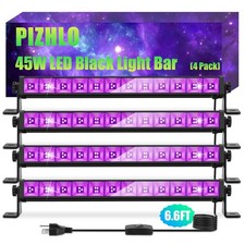 4 Pack 45W LED Black Light Bar, Blacklight with 6.6ft Cord Switch, Light Up 2...