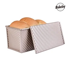Pullman Loaf Pan with Lid 1 Lb  Non-Stick  Aluminum,Champagne Gold