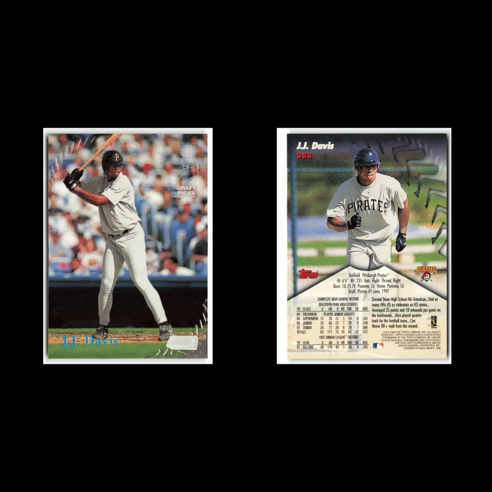 J.J. Davis Rookie #383 1998 Topps Stadium Club Pittsburgh Pirates Baseball Card - Image 3 of 3