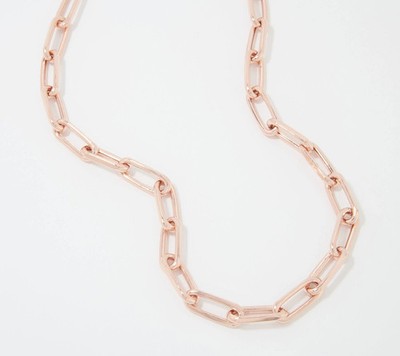 Silber Stil 14K Rosé vergoldet Sterlingsilber Büroklammer Kette Halskette, 18''