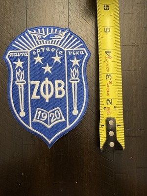 Zeta Phi Beta 5'' Tall Embroidered Crest Shield Emblem Patch  FREE SHIP