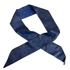 Free People Serena Studded Leather Sash Belt Blue 