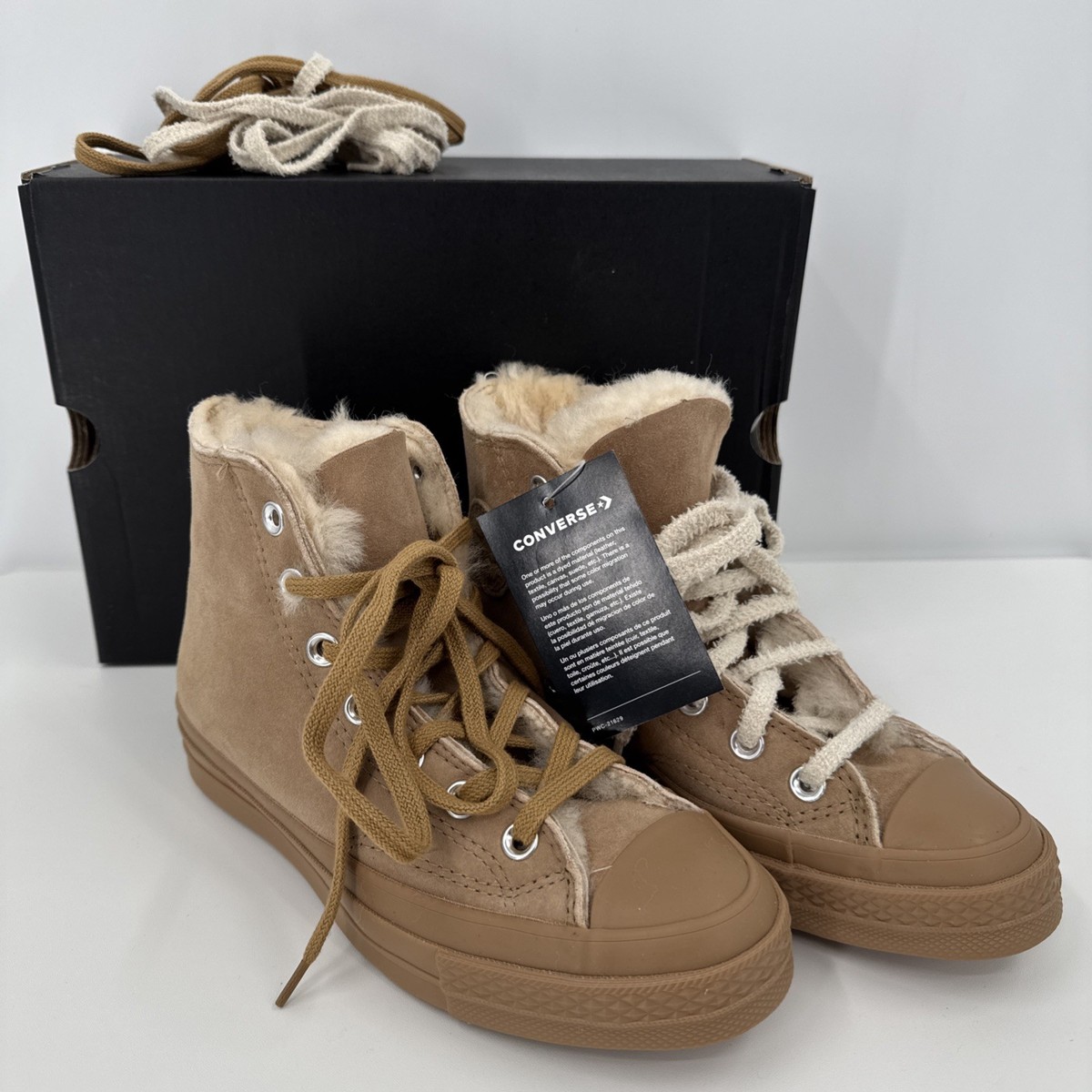Converse Chuck 70 Hi Iced Coffee Fur Lined Sneaker Style 166318C